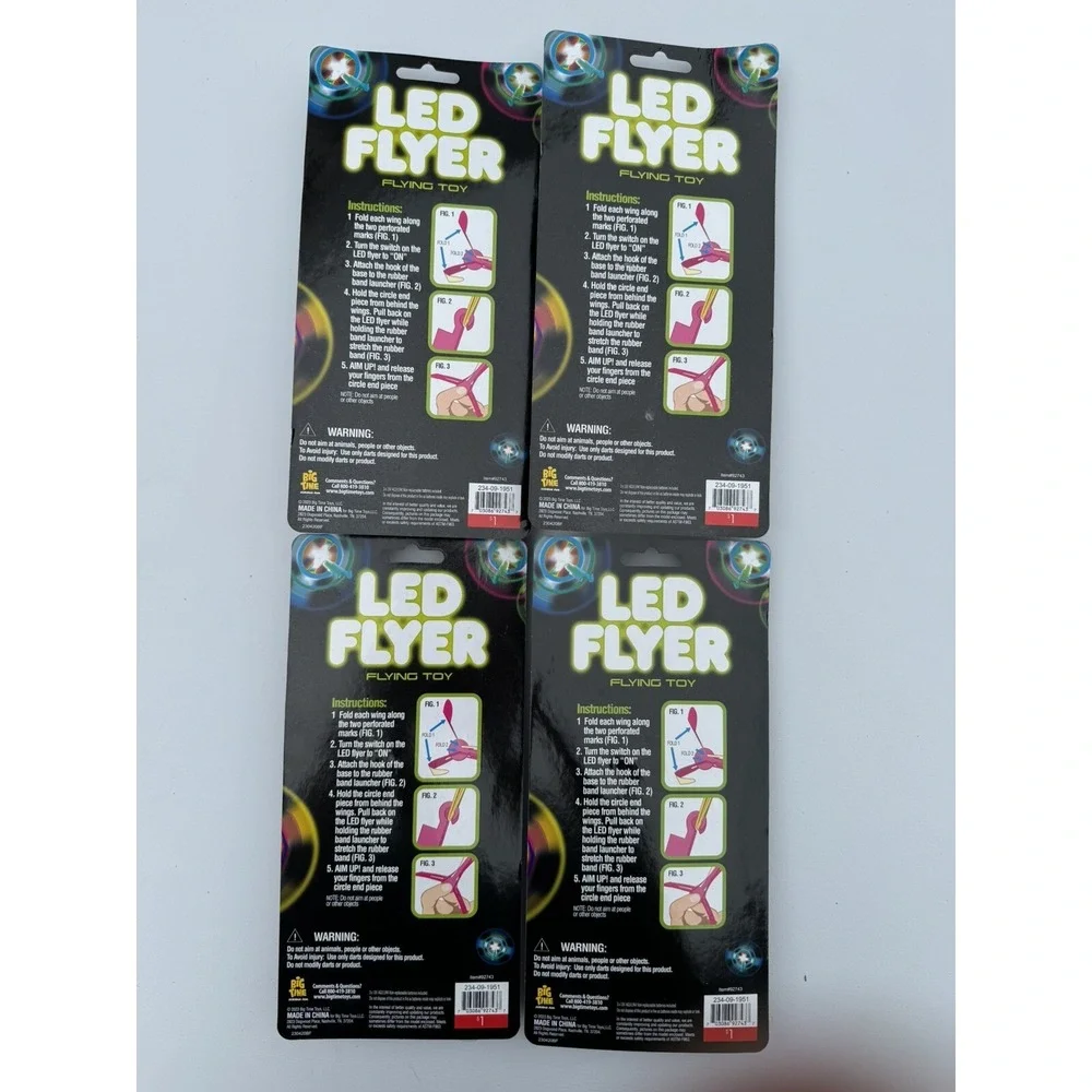 LED Flying Toy Battery Included Flies Over 30 Ft Pink (LOT OF 4)